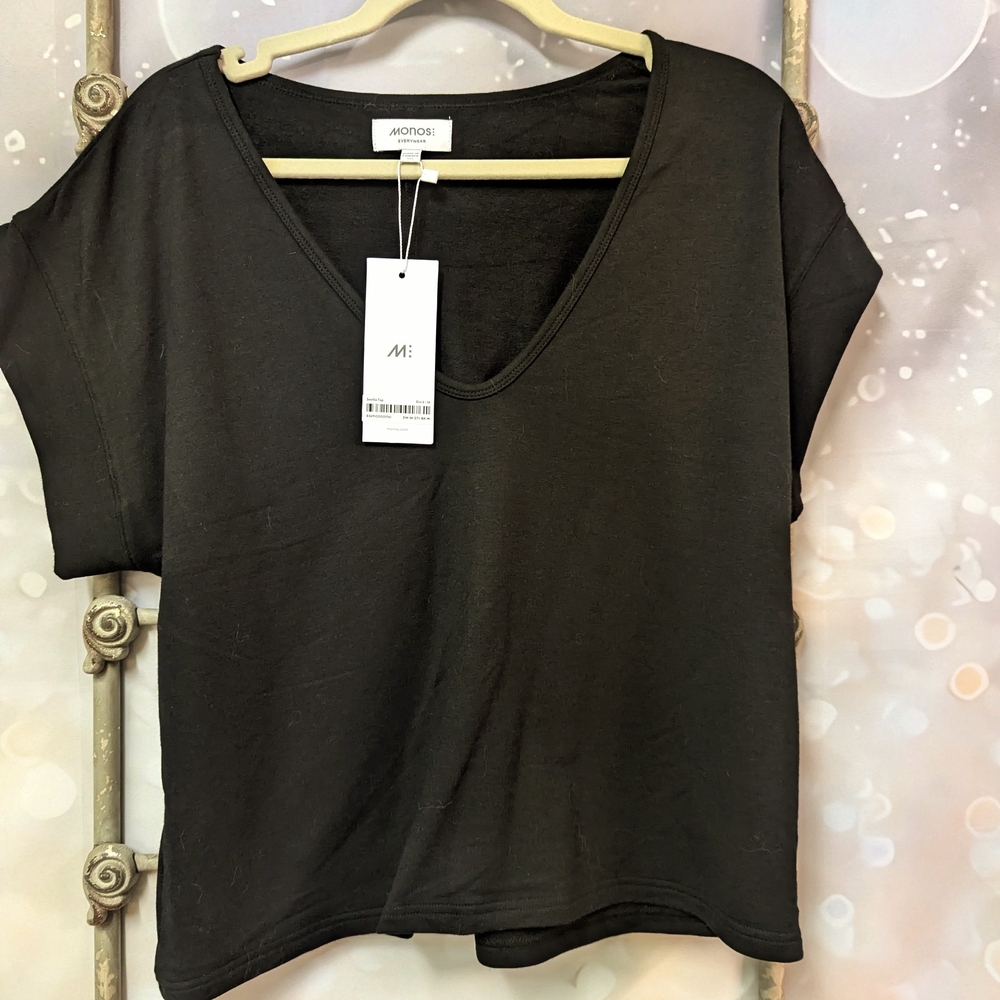Monos Black V-Neck T-Shirt